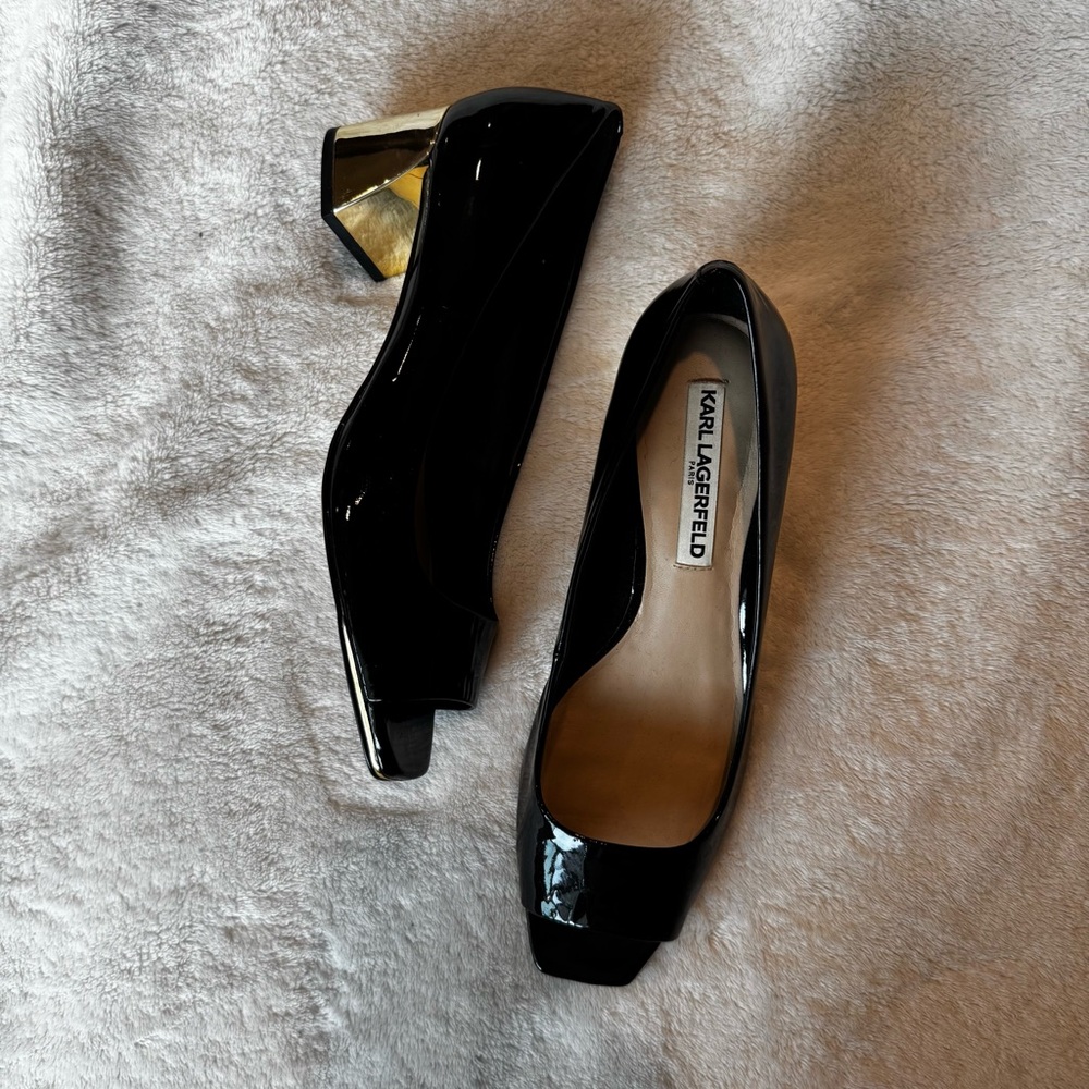 {Karl Lagerfeld} Black & Gold HOPE Heels